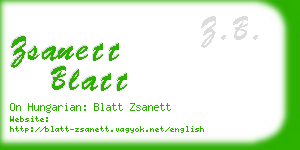 zsanett blatt business card